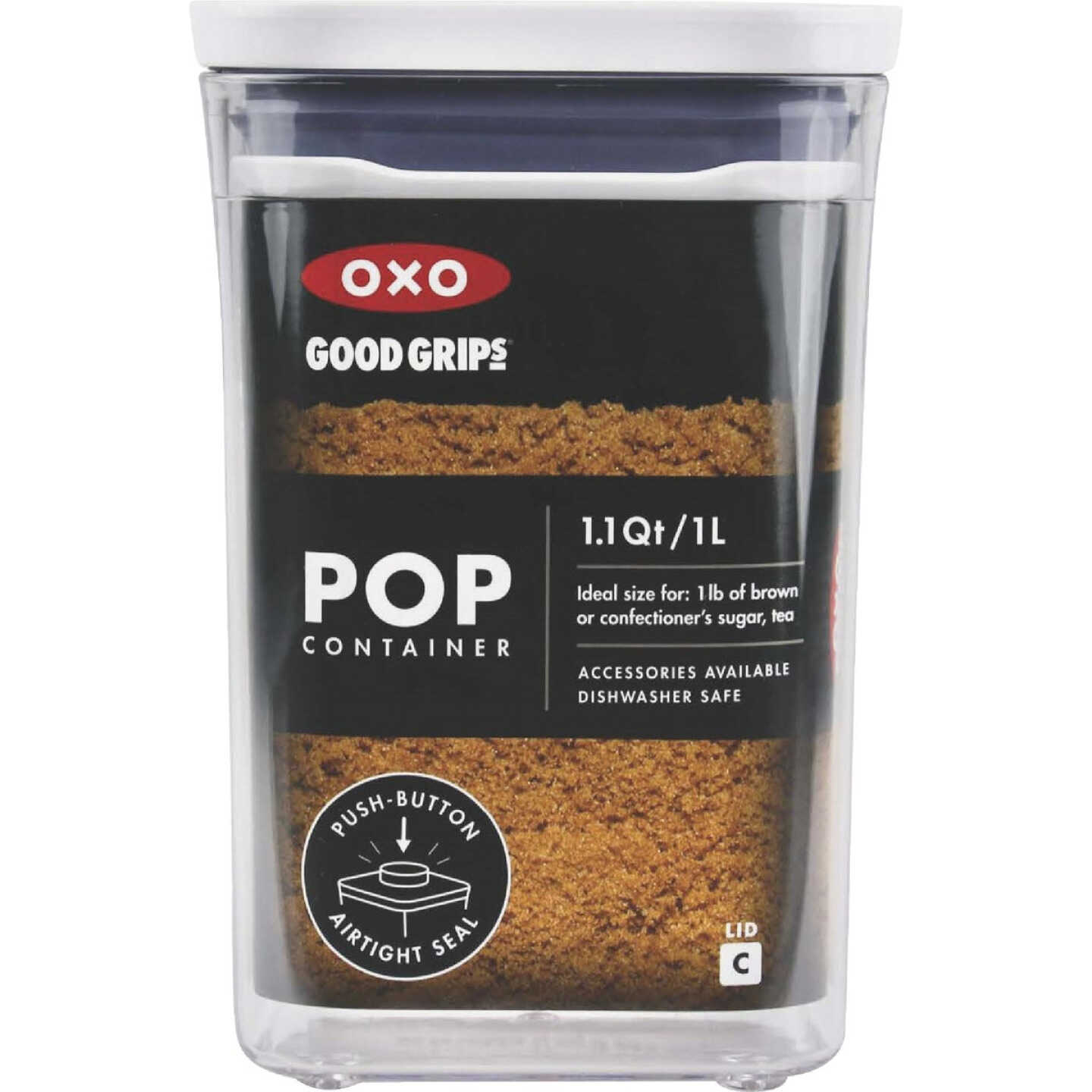 OXO Good Grips POP Square Storage Container, Big Square Lid, Short - 2.4 Qt